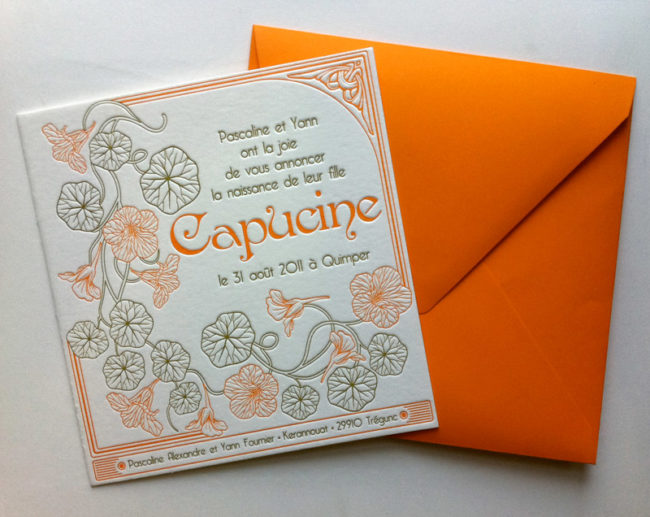 Badcass - Faire-part de naissance en letterpress