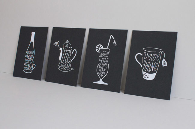 Badcass - Série de cartes en letterpress