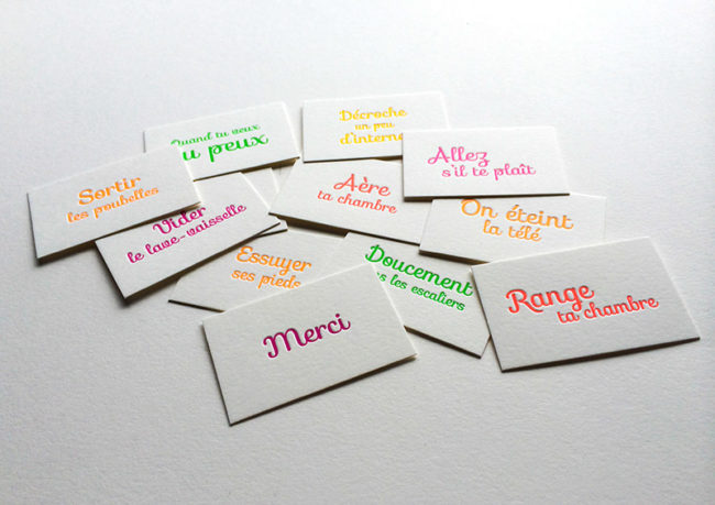 Badcass - Cartes à distribuer en letterpress