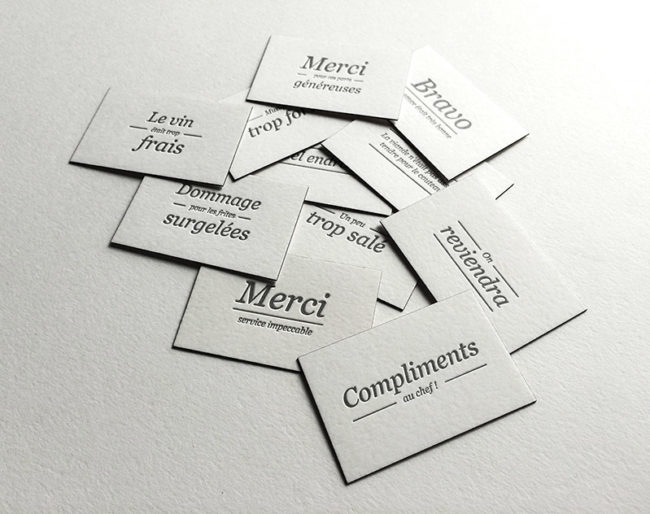 Badcass - Cartes à distribuer en letterpress