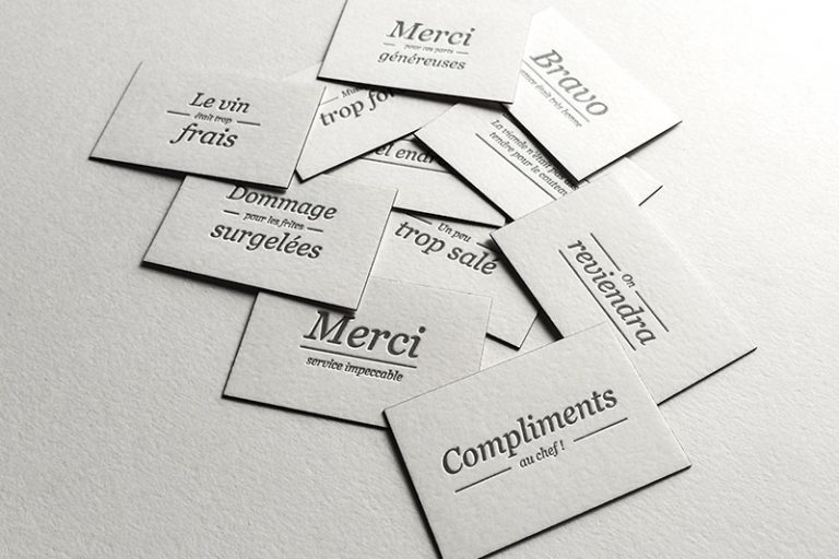 Badcass - Cartes à distribuer en letterpress