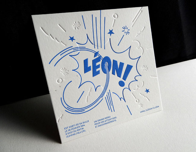 Badcass - Faire-part de naissance en letterpress