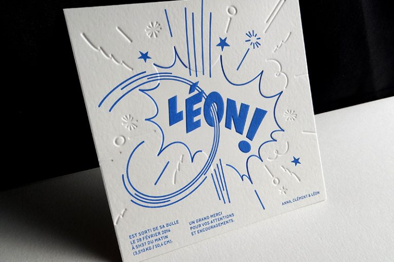 Badcass - Faire-part de naissance en letterpress