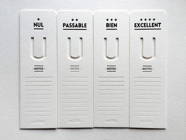 Badcass - Lot de marque-pages en letterpress