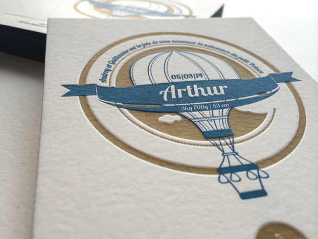 Badcass - Faire-part de naissance en letterpress