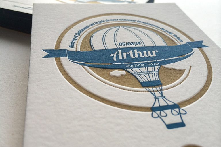 Badcass - Faire-part de naissance en letterpress