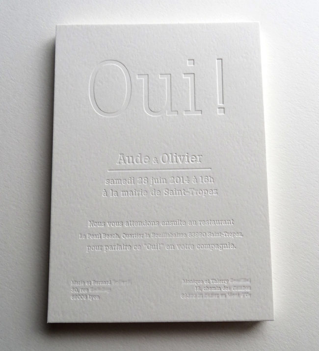 Badcass - Faire-part de mariage en letterpress