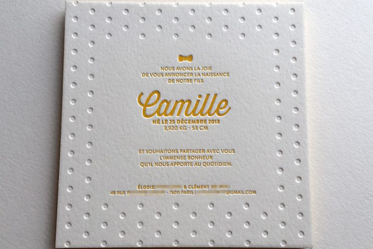 Badcass - Faire-part de naissance en letterpress