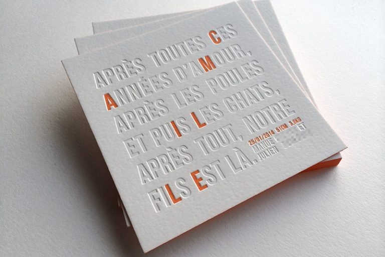 Badcass - Faire-part de naissance en letterpress