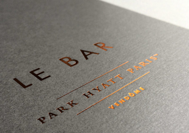 Badcass - Couverture de menus - Palace Park Hyatt Paris