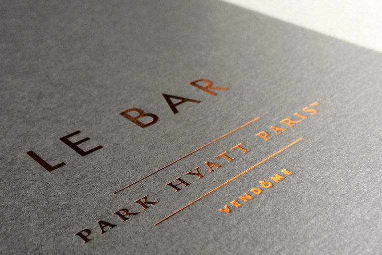 Badcass - Couverture de menus - Palace Park Hyatt Paris