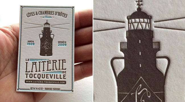 Badcass - Carte de visite en letterpress - Gîtes et chambres d'hôtes