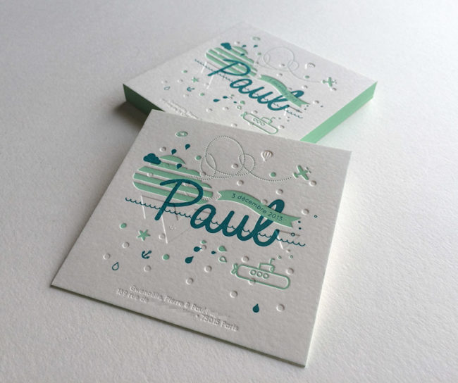 Badcass - Faire-part de naissance en letterpress