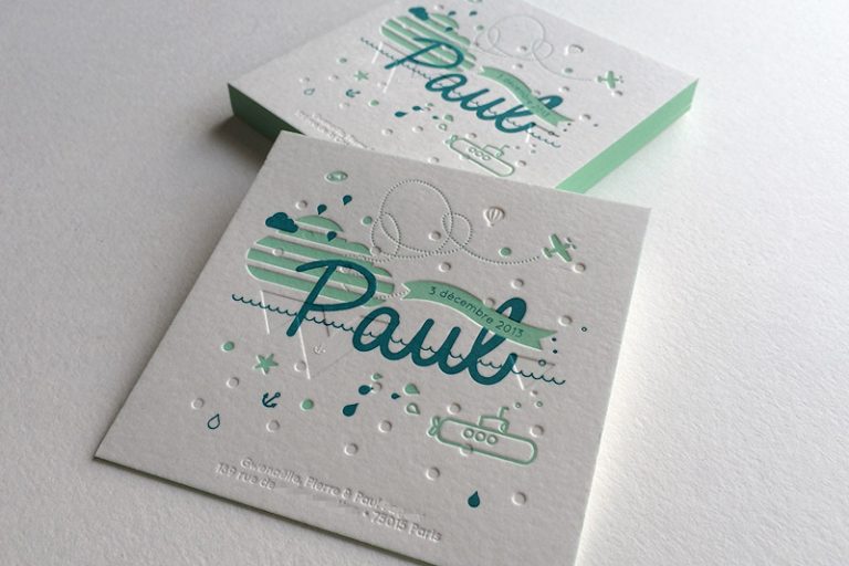 Badcass - Faire-part de naissance en letterpress