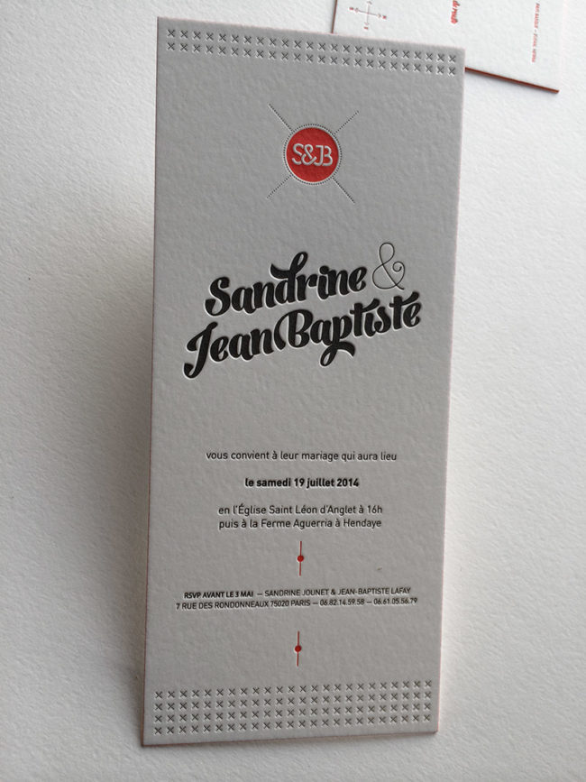 Badcass - Faire-part de mariage en letterpress