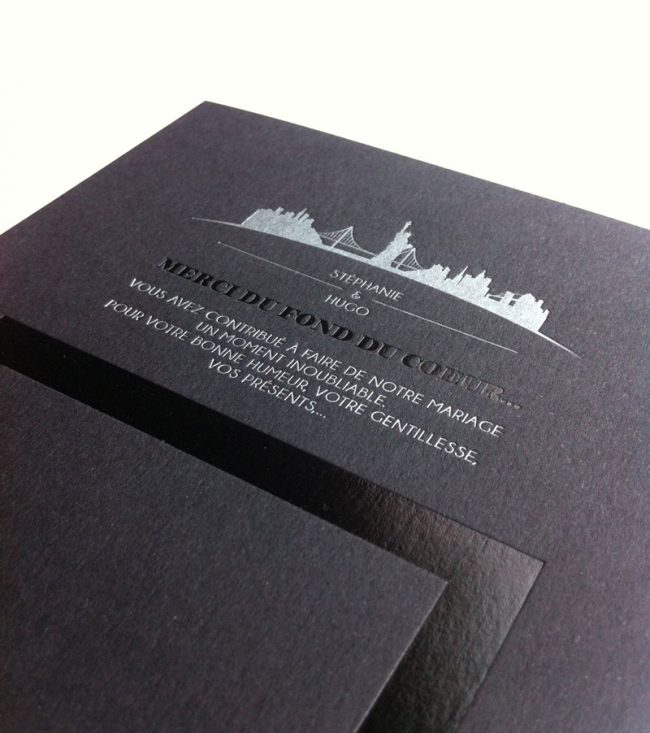 Badcass - Carte de remerciements en letterpress